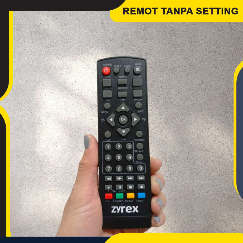 Remote Remot STB DVB-T2 Zyrex HDTV Tanpa Setting Garansi - Langsung Konek
