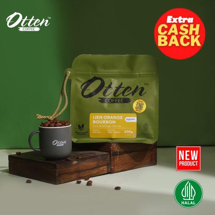 Kopi Arabica Ijen Orange Bourbon 200g - Biji / Bubuk Kopi Single Origin Otten Coffee Roasted Beans