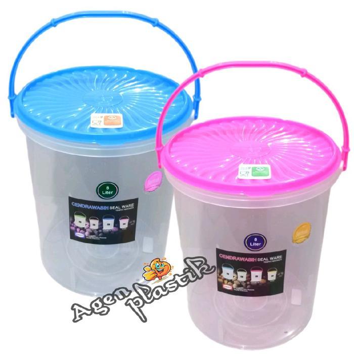 Toples Es Buah Plus Gayung 14 Liter Shinpo / Wadah Penyimpanan Kerupuk Asinan Serbaguna / Sealware