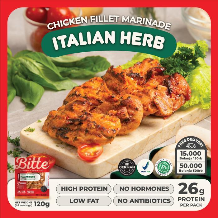 Italian Herb Chicken Fillet Marinade 120g - Bitte Food / Ayam Filet Marinasi Healthy Ready To Cook