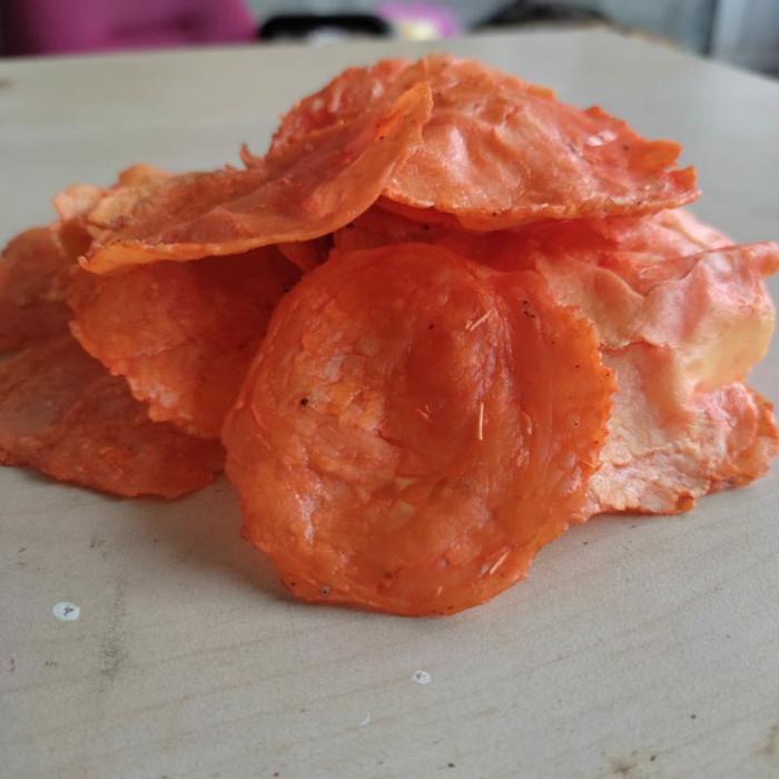 Emping Melinjo Mentah Pedas Manis /Emping LB Pedas Manis/Kemasan 1Kg