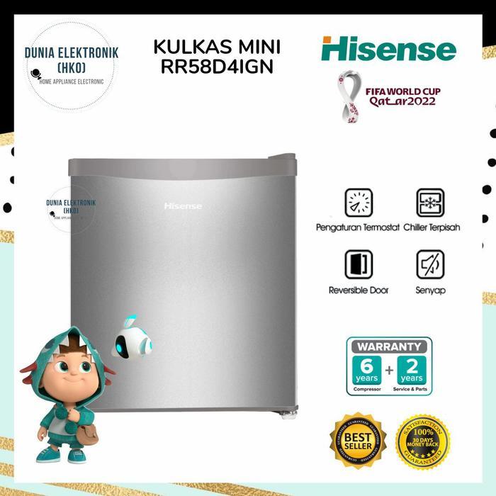 KULKAS PORTABLE HISENSE RR58D4IGN LEMARI ES MINI BAR KULKAS MINI