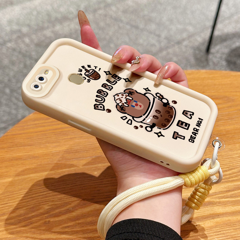 Casing Hp untuk OPPO A7 A5s A12 A12s A11K Case Casing HP Softcase Ponsel Soft Shell dengan Tali Sili