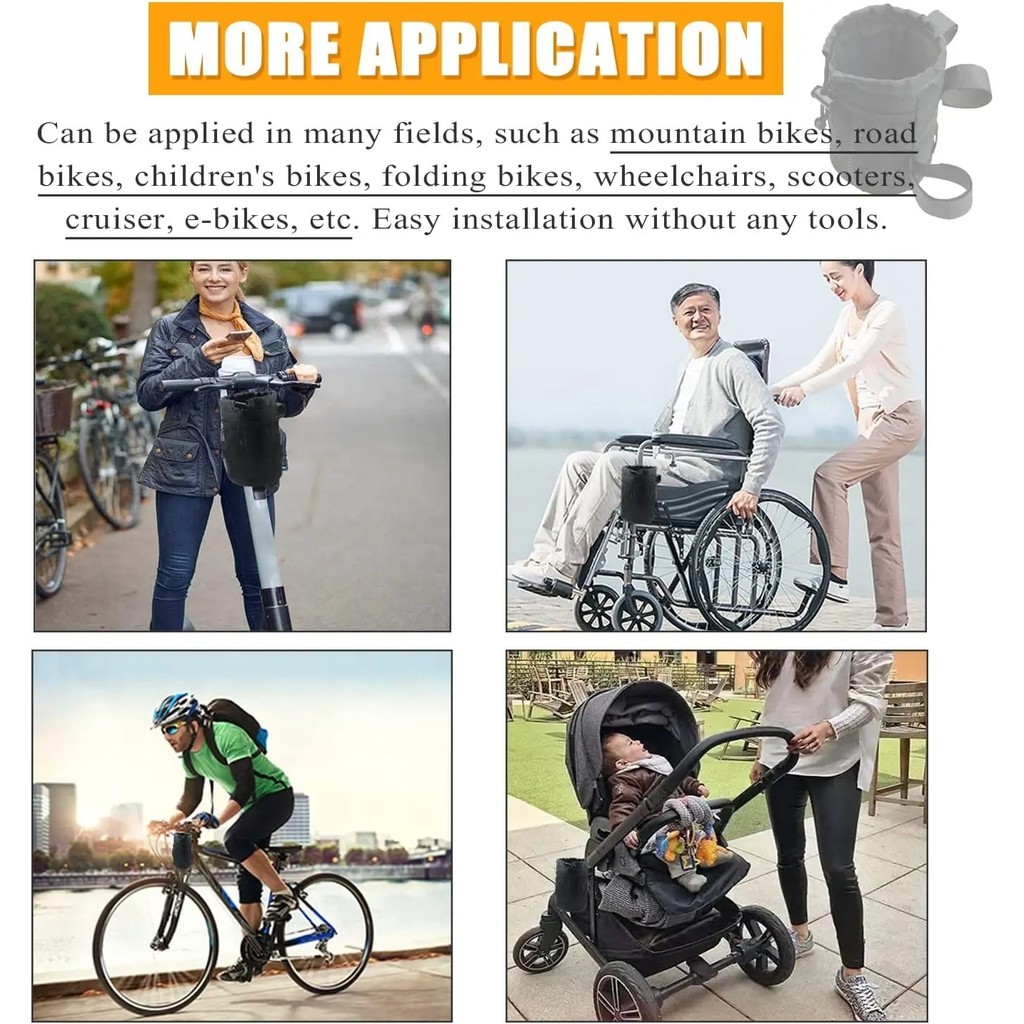Bicycle Handlebar Phone Holder Bike Water Bottle Holder Mesh Pocket Universal for Fit Mountain Road