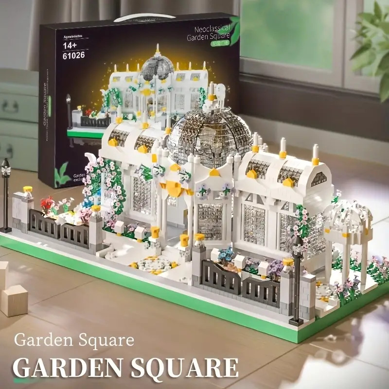 3688 Pieces Garden Square Building, Micro-Particle Building Block Model, Stem Educational Toys,