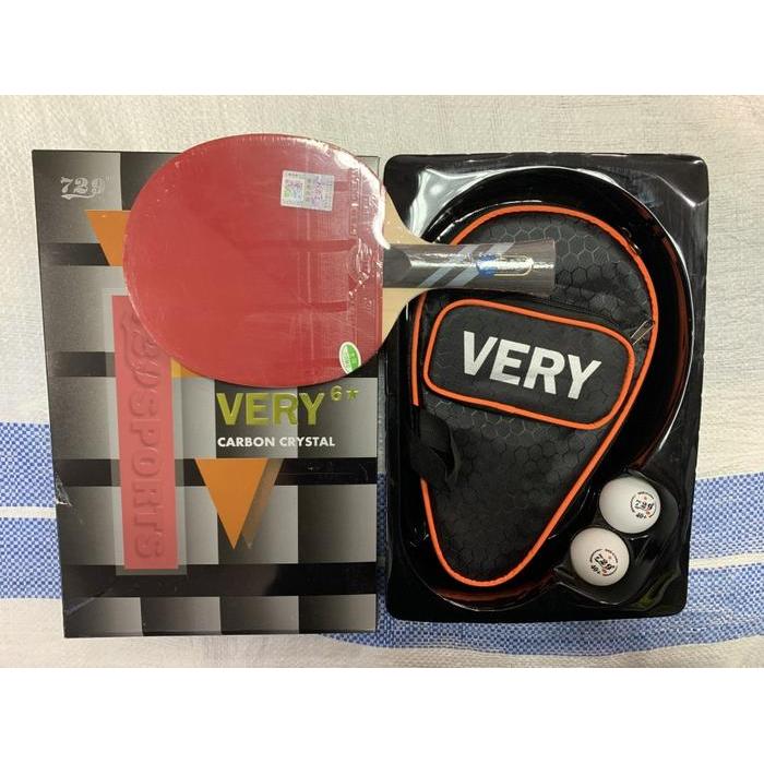 Bet bat Tenis Meja Pingpong 729 Very 6 star Carbon Crystal Original