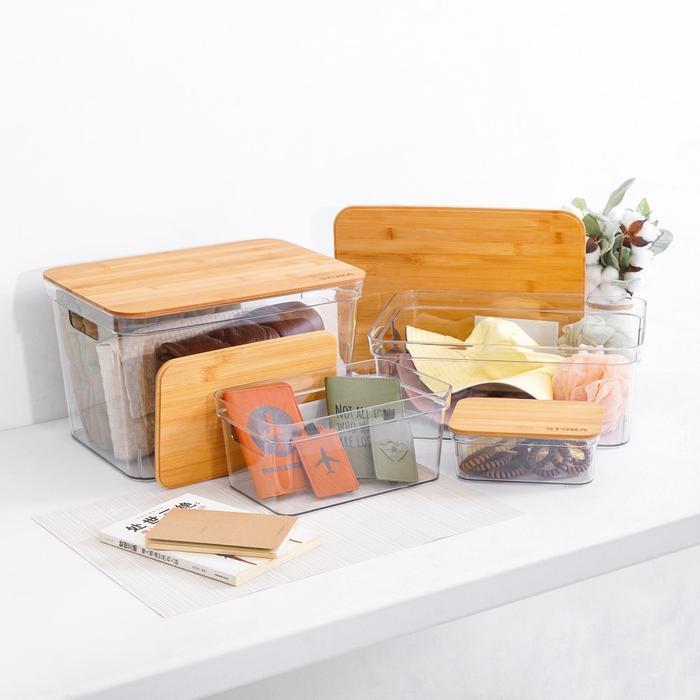 STORA 20 LTR KOTAK PENYIMPANAN DENGAN TUTUP BAMBU