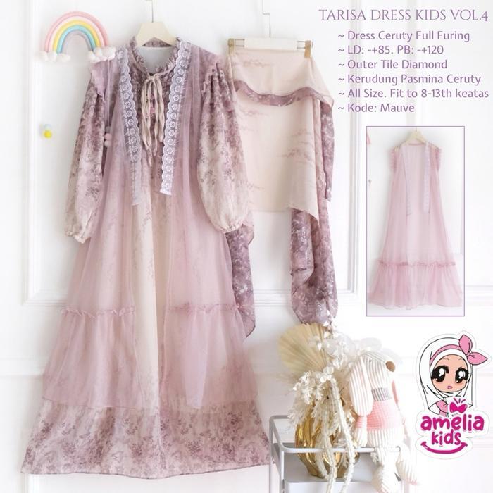 TERLARIS New Gamis anak 3in1 Tarisa set kids dress syari anak remaja perempuan bahan ceruty