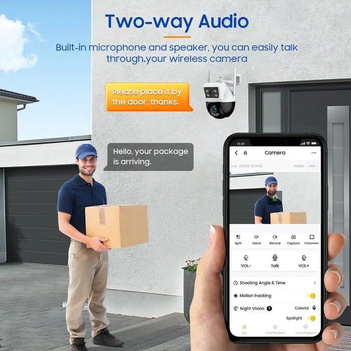 Cctv Outdoor Eyesec Dual Lens Ip66 Waterproof Ip Camera Ptz Wide Angle