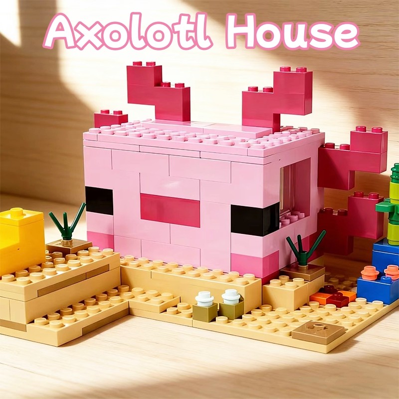 Compatible Brands Brick Sets My Pixel World Game Series Building Blocks 21247 Axolotl House