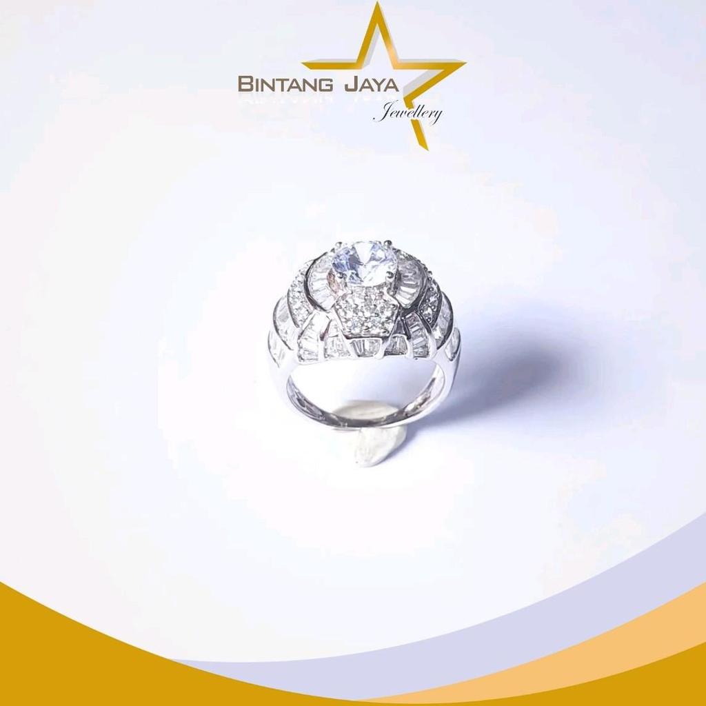 Cincin Cowok Emas Full M Putih Whitegold - Kadar (17K) Berat 9,28gr Size 20 - Tampilan Clean & Ekskl