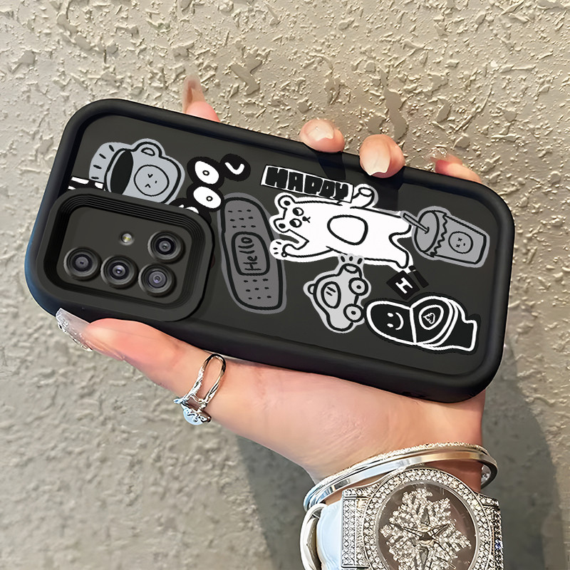 Casing Hp Samsung Galaxy A51 M40s Case Casing Sticker beruang kecil pola Kasus HP Tangga Langit Mewa