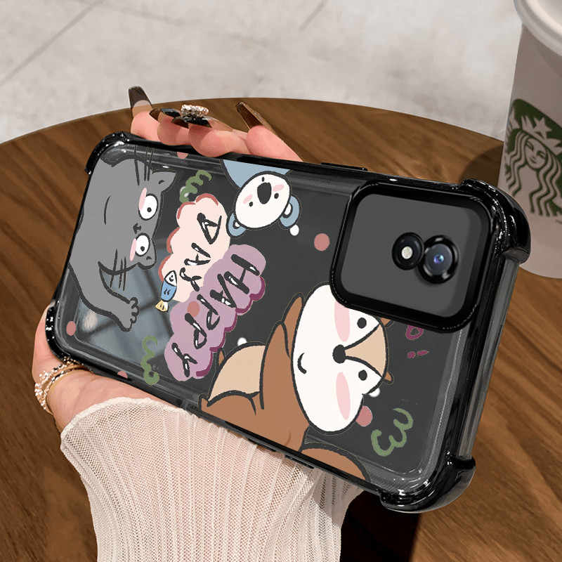 Casing Hp Untuk VIVO Y02 VIVO Y02A VIVO Y02T Case Casing HP Softcase Ponsel Soft Shell dengan Empat 