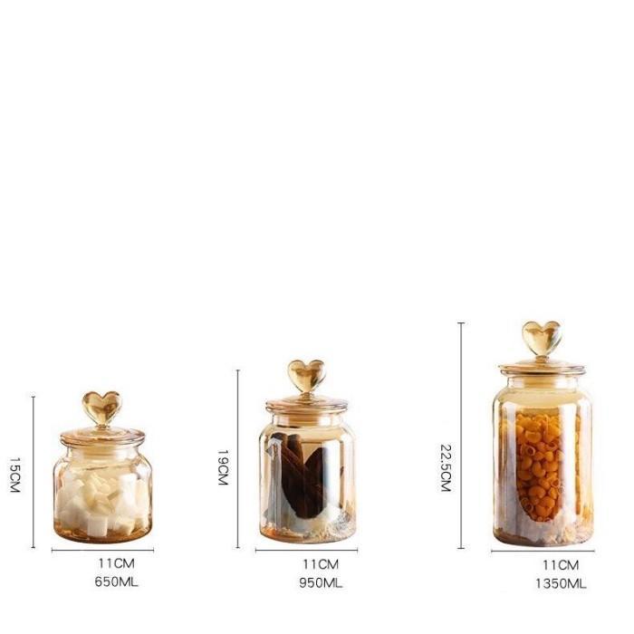 LOVE JAR GLASS / TOPLES MAKANAN KEDAP UDARA / TOPLES KACA BENTUK HATI TOPLES LEBARAN KACA
