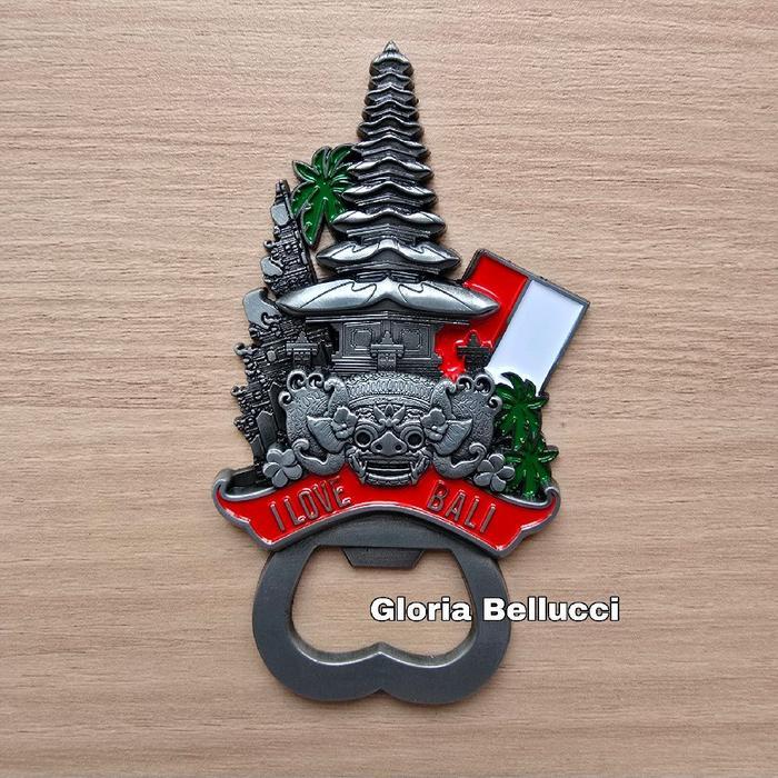 pembuka tutup botol souvenir bali barong tempelan kulkas magnet indonesia pura