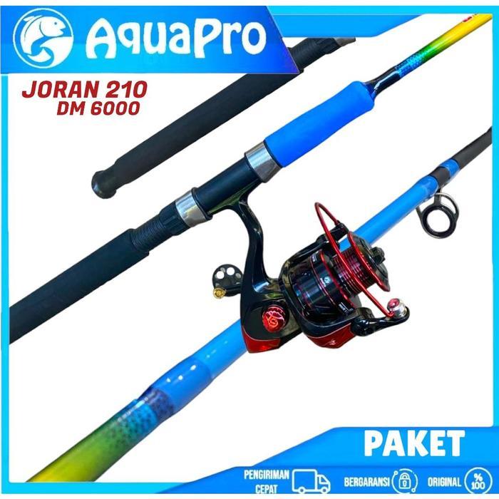 1 Set Paket Combo Joran Pancing Aquapro Max Drag 16Kg 150-210 Cm Lengkap Roda Reel Pancing Spinning