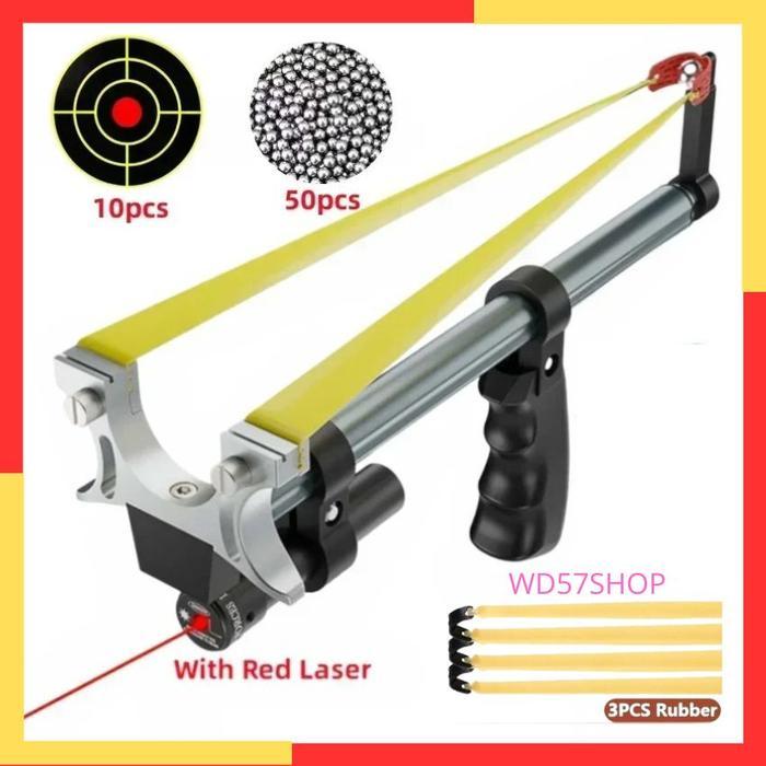 Ketapel Laser Slingshot Telescopic Hunting Catapult Laras Panjang