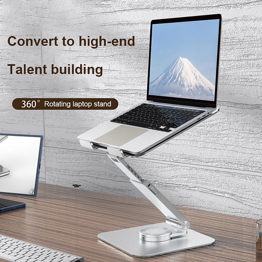Standing Desk Laptop Stand Adjustable Aluminum Laptop Stand with 360-degree Rotation Heat