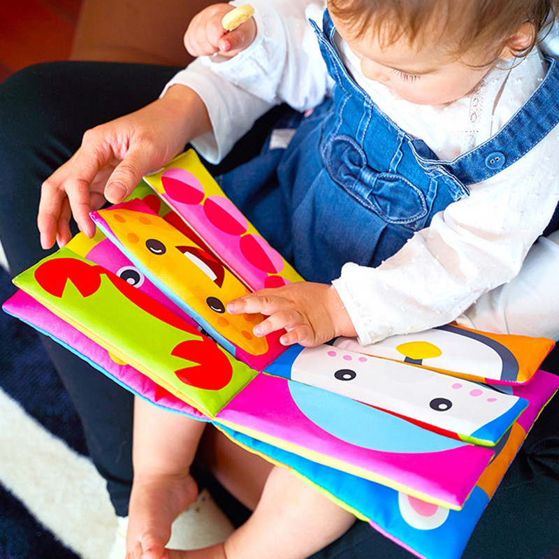 Cartoon Animal Face Matching Cloth Book Torn Baby Stereo Cloth Book Montessori Early Educational