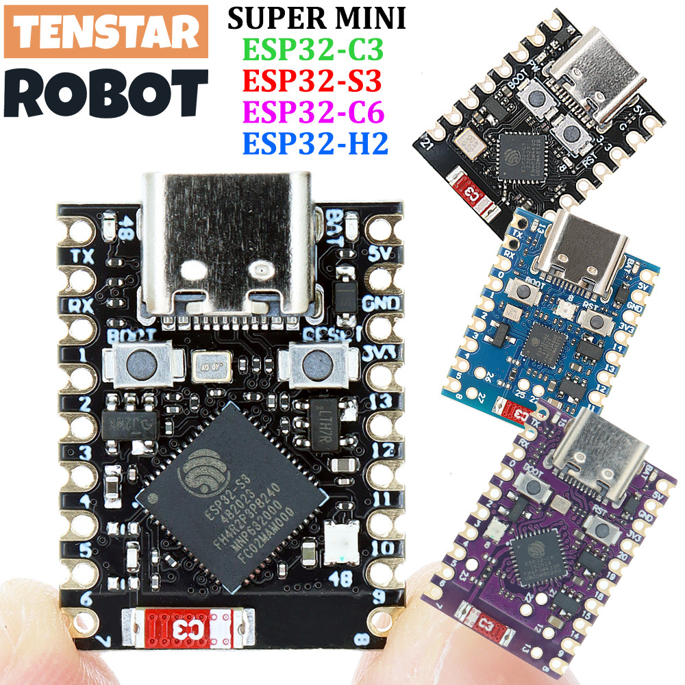 Tenstar Robot Esp32-C3 Esp32-S3 Esp32-H2 Esp32-C6 Development Board Esp32 C3 Super Wifi Bluetooth
