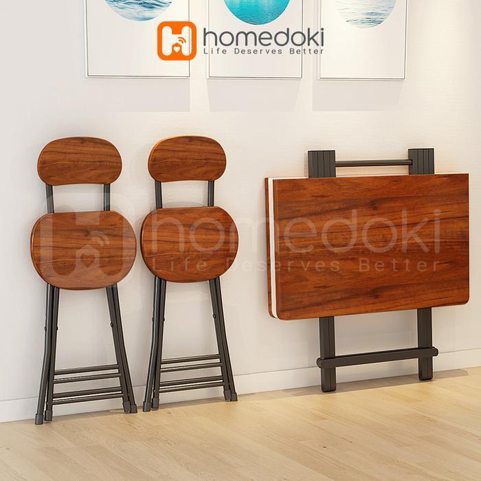 Meja Lipat Portable/ Meja Makan Portable/ Meja Lipat Besi/ Meja Kayu