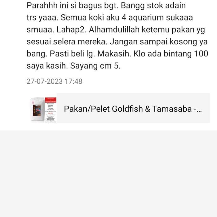 PAKAN/PELET GOLDFISH & TAMASABA - GENJIRO COLOR 750 GR