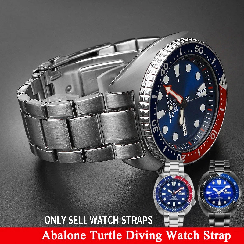 22mm Solid Stainless Steel Watchband For Seiko Abalone PROSPEX Turtle Diving SRPE99K1 Watch Strap