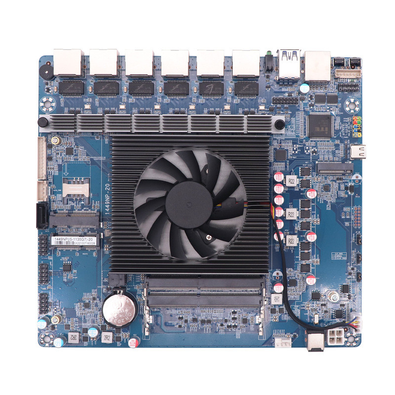 DISKON Intel Core i5-1135G7 FCBGA1449 Multi network port Motherboard with 2DDR4 Intel I225 Gigabit N