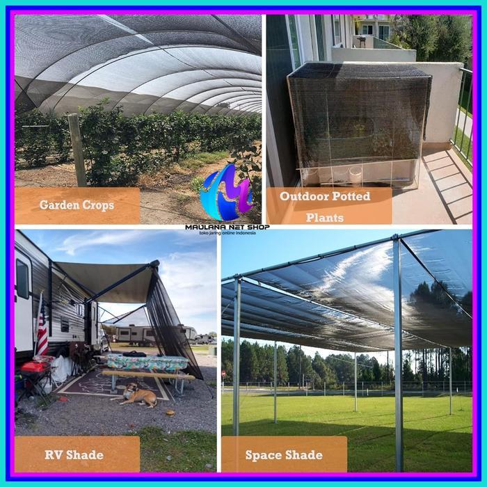 "New" Paranet Anti Sinar Matahari Luar Ruangan Hitam HDPE 90% Tumbuhan Meredam Sinar Kontrol Suhu &