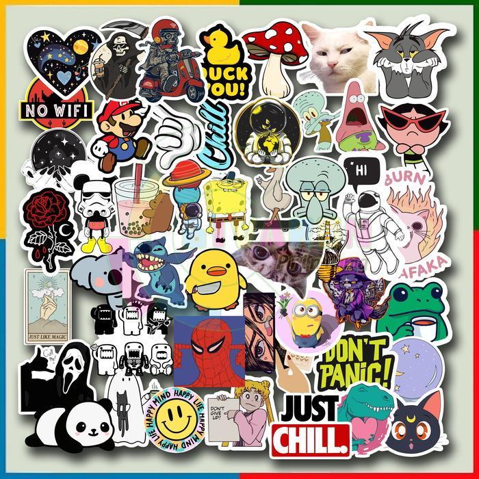 ( isi 45pcs ) Stiker pack vinyl lucu/aesthetic 2 Stationery