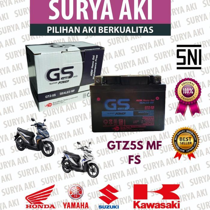 Aki MF FS Aki Kering GTZ5S Aki Motor Vario 110 Fino Karbu Mio Soul GT