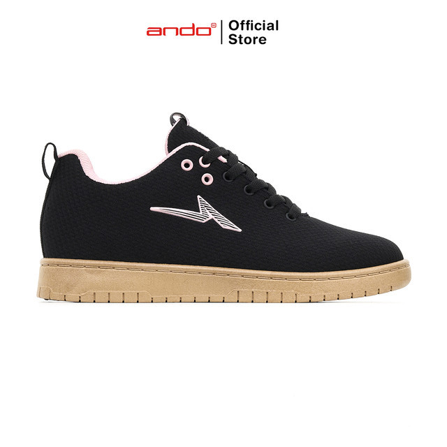 Ando Official Sepatu Sneakers Lopez Wanita Dewasa - Hitam/Merah Muda/Gum