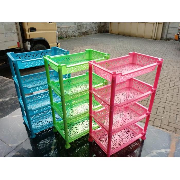 RAK 4SUSUN PLASTIK SUSUN / RAK BUMBU DAPUR / RAK KOSMETIK / RAK SERBAGUNA
