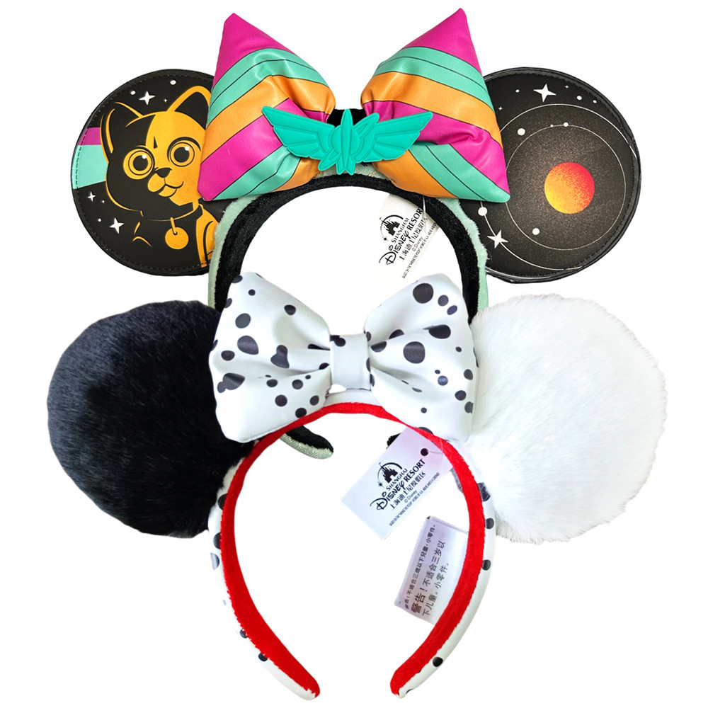Disney Lightyear Minnie Mouse Ear Headband Cruella villain Bows EARS COSTUME Headband Cosplay Plush