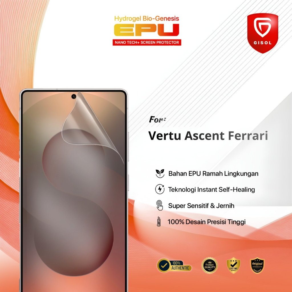 ORI GIN ALL BIO-HYDRO EPU Hydrogel Display Protector for Vertu Ascent Ferrari Prime Quality Anti Scr