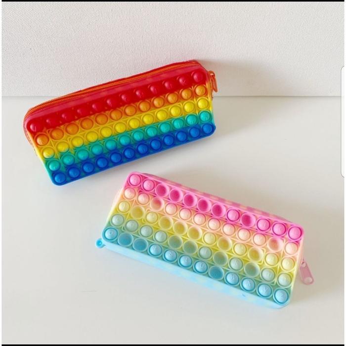 Stok Baru KOTAK PENSIL POP IT DENGAN RESLETING UKURAN SEDANG. MURAH