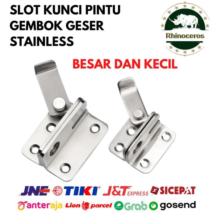 Slot Kunci Pintu Geser Stainless Grendel Kunci Gembok