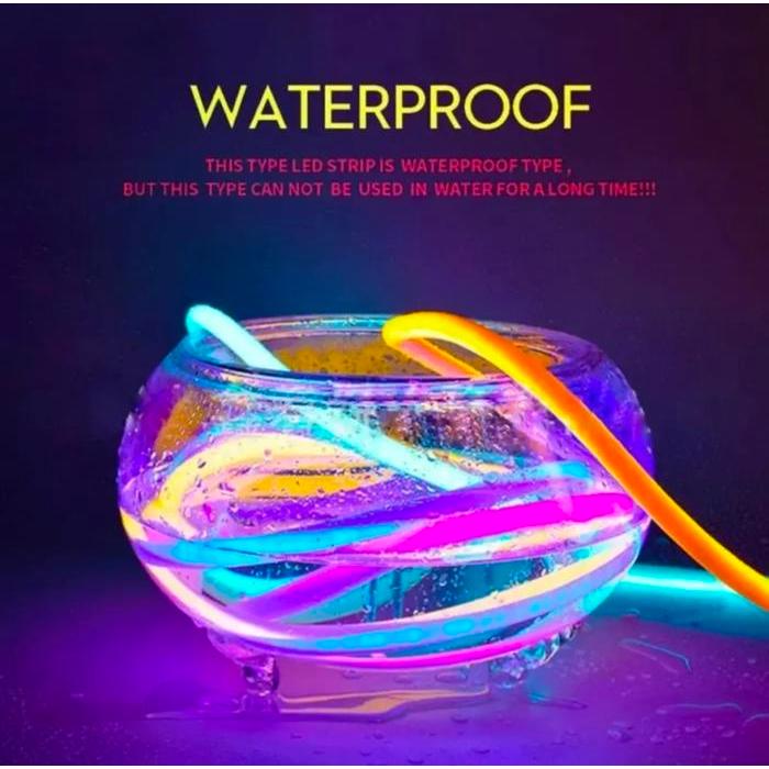 "New" Lampu Neon Flex 220v 6-15M Waseosd Selang Fleksibel Warna Neon Box Outdoor Wateproof - Kuning,
