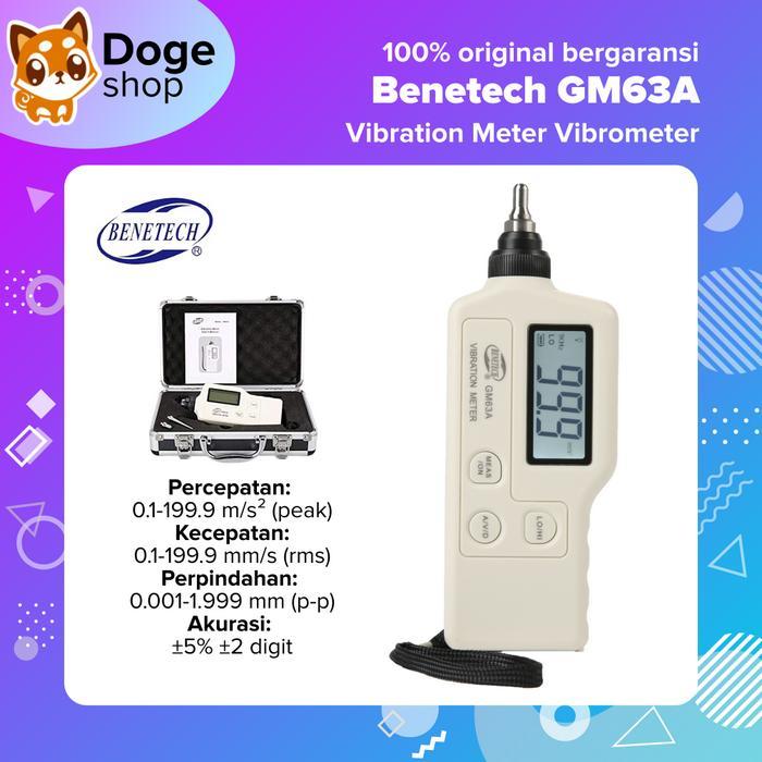 Benetech GM63A Vibration Meter Vibrometer Analyzer Acceleration LED Digital