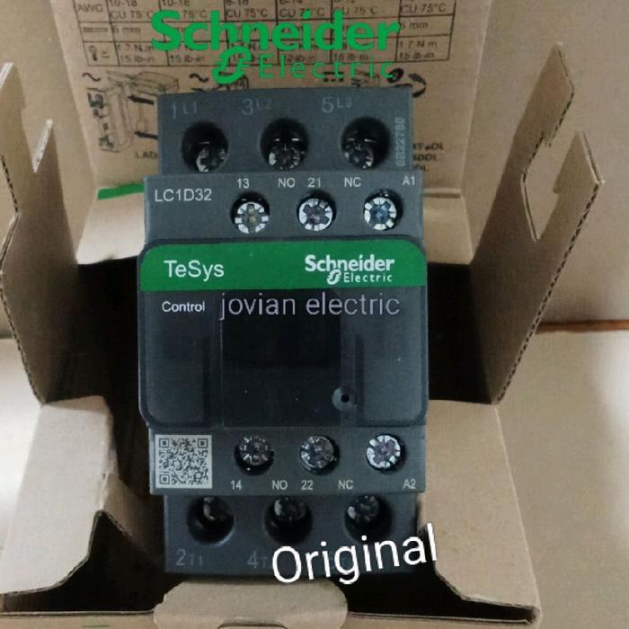 Kontaktor Contactor Schneider Lc1D32B7 Lc1D32 B7 24Vac 50A 3P Lc1D 32B7
