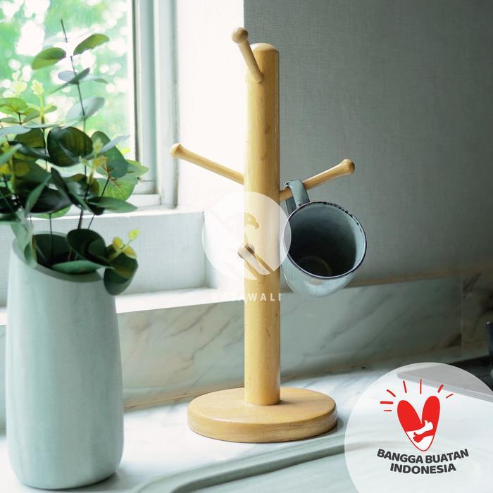 Gantungan Gelas Kayu Pinus Dapur Peralatan Dapur Rajawali Kraftindo