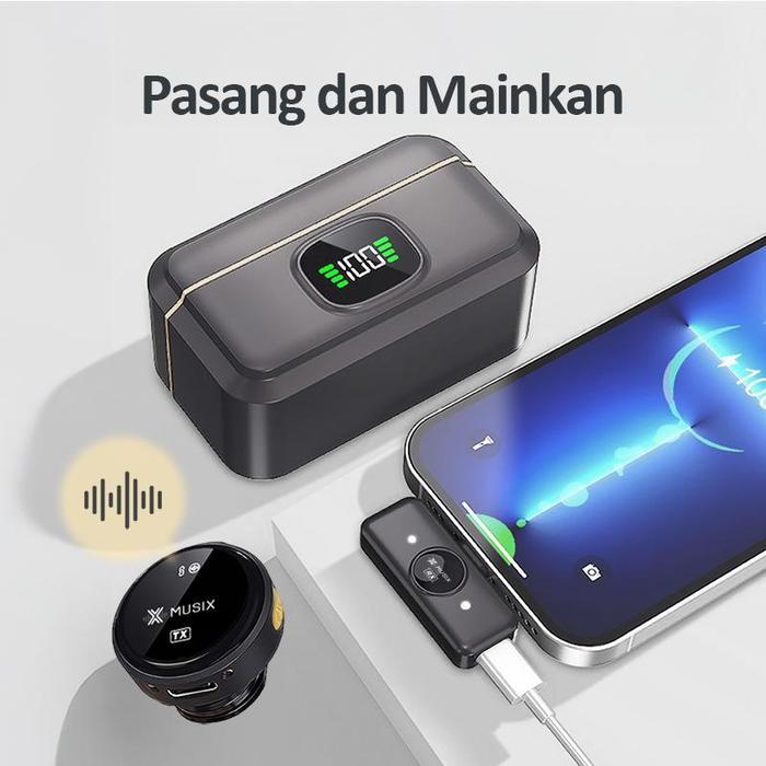 MUSIX Q8 WIRELESS CLIP-ON MICROPHONE MICROPHONE DUAL MICROPHONE WIRELESS MICROPHONE HP LAVALIER