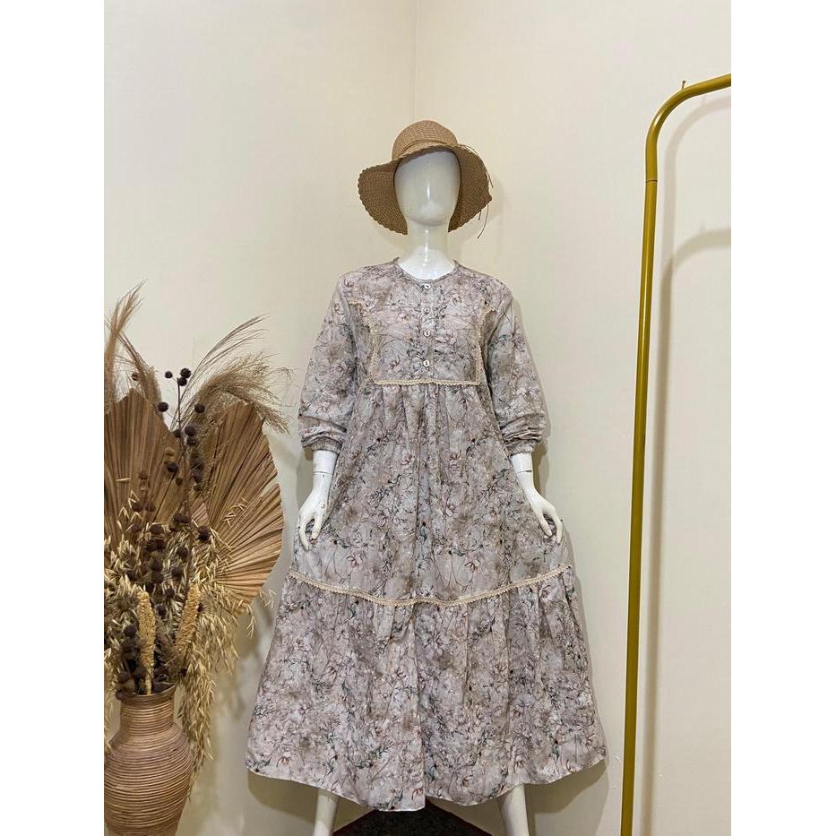 Jihan Fadhilaa - Gamis Kayla Raya Series Dress Katun Bordir Premuim Busui Friendly Terbaru 