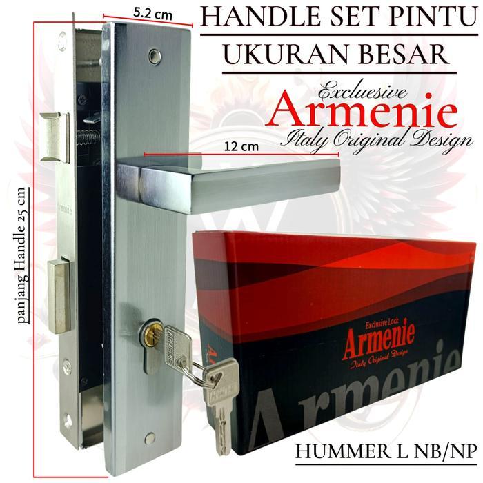 kunci pintu besar ARMENIE gagang kotak chrome handle pintu 1 set kunci set komplit 1set