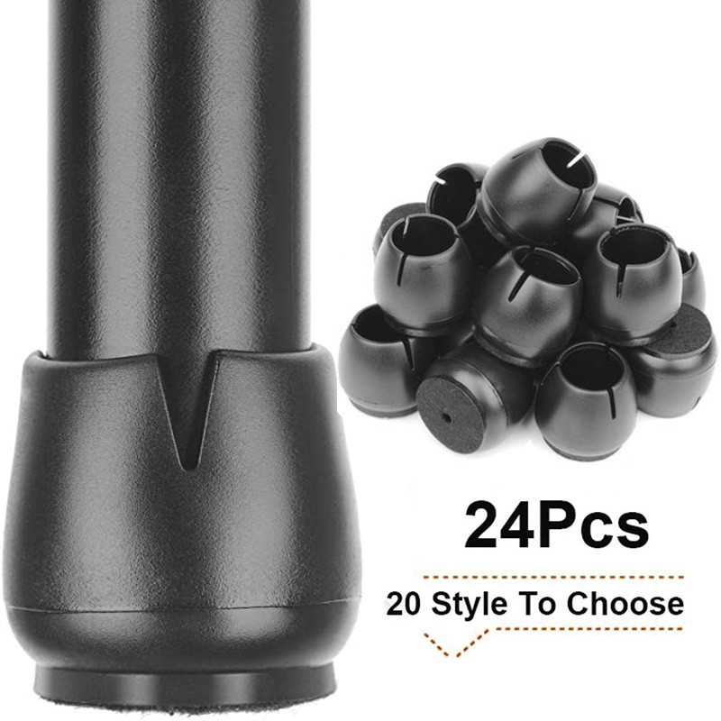 Baru 24 Buah Penutup Kaki Kursi Silikon Penutup Pelindung Kaki Kursi Penutup Kaki Meja Furnitur Bant