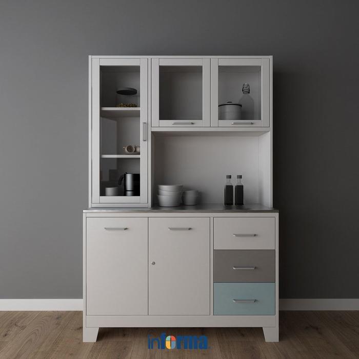 Informa Sky Kabinet Dapur Metal - Putih Kitchen Cabinet Lemari Kabinet Serbaguna Furniture Indoor Da