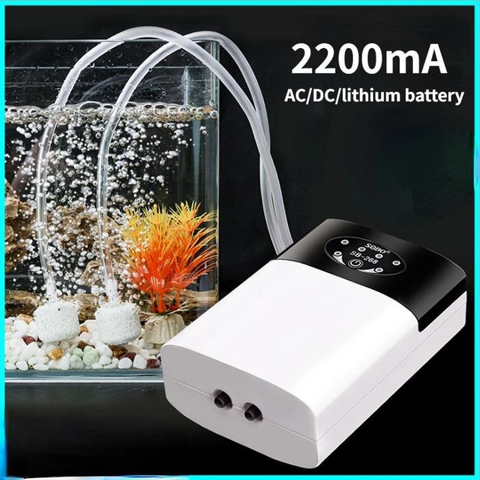 Aerator Pompa Udara Portable Oksigen Aquarium Pump 2200 mAh