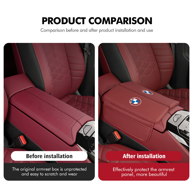 For BMW Car Central Armrest Storage Box Coverer Storage Protective Cushion E90 E60 E46 E39 F30 F10