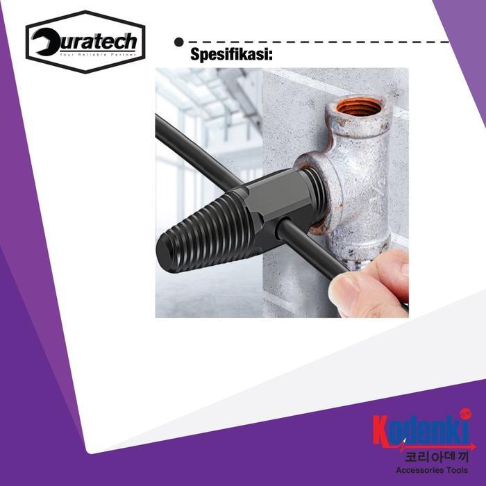 "New" Kodenki Tap Balik Screw Extractor 1/2" 3/4" Tap Baut Patah Screw Extractor Pembuka Baut Patah