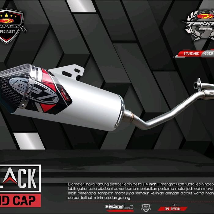 Gp7 Tekken Silver Carbon Standar Knalpot